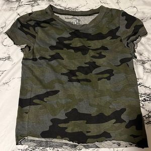 Camouflage Fringed T-Shirt